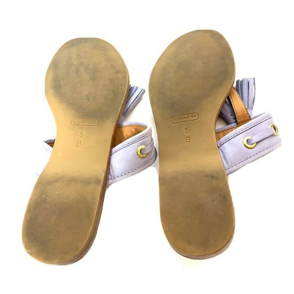 Coach Sky Blue Sheena Leather Sandals - Picture 8 of 10